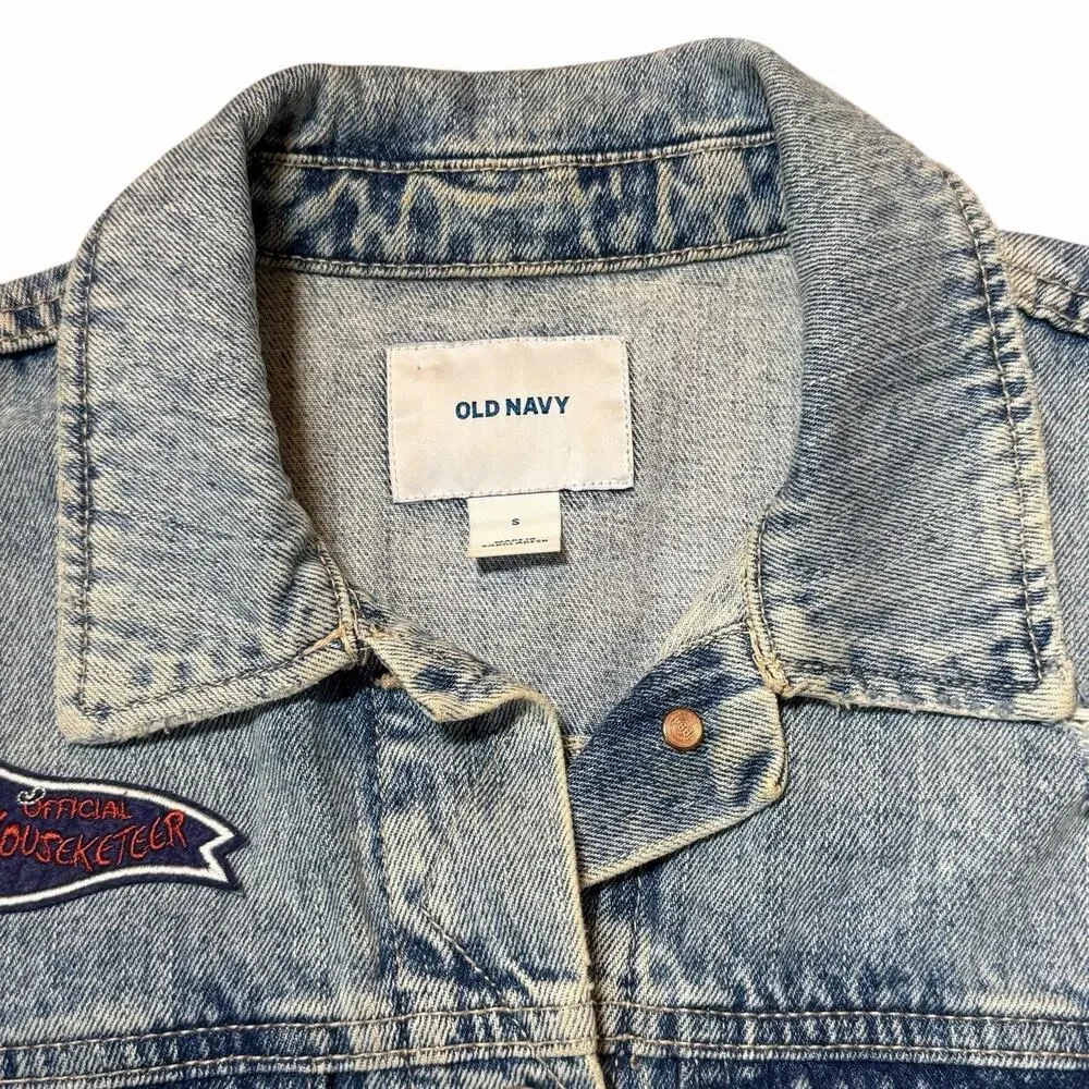 Disney Denim Patches Handmade Jean Jacket Old Navy Size S